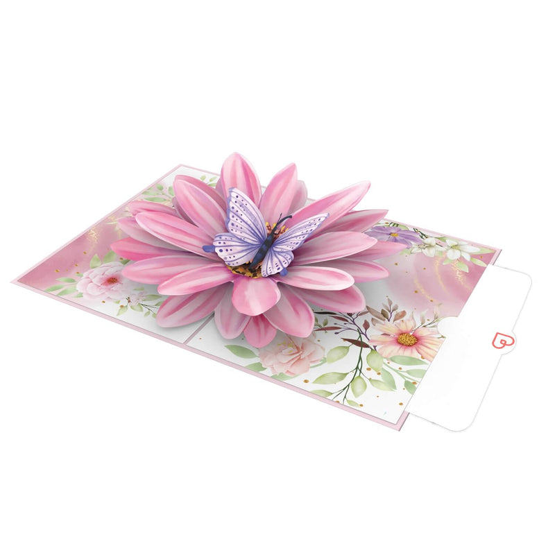 Blume mit Schmetterling Pop-Up Karte