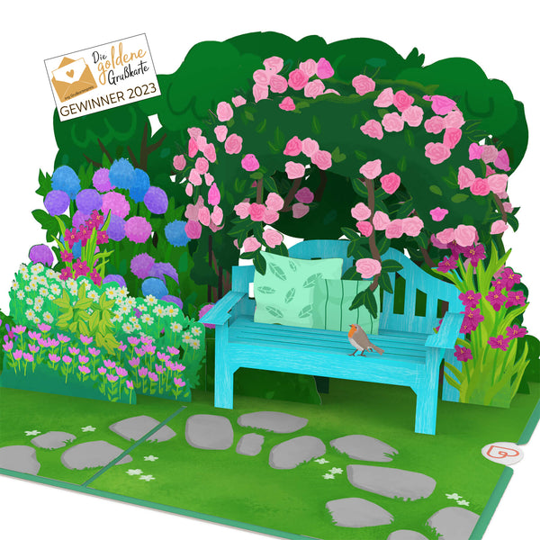 Carte pop-up de jardin avec des fleurs