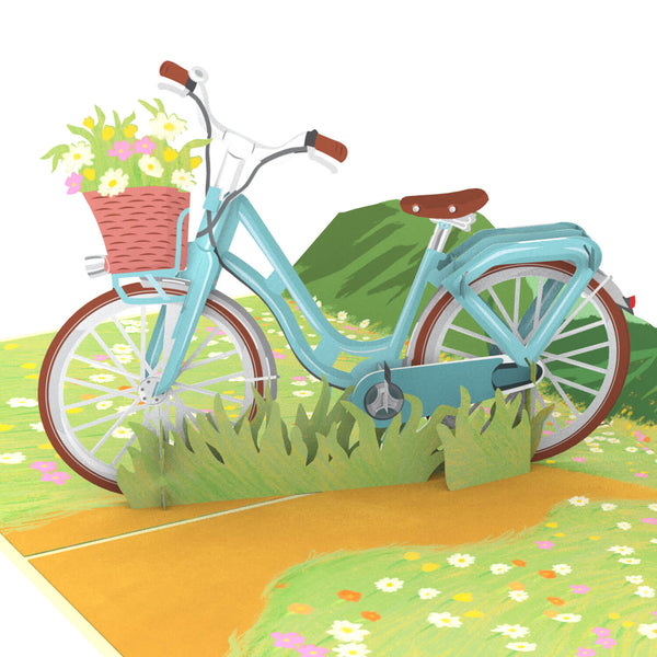 Bicycle avec carte pop-up de fleurs