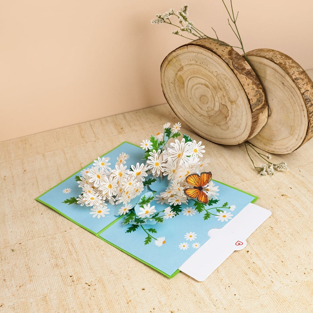 Carte Pop-up Orchidée Avec Papillon – 12x17.5 Cm, 3D, Faite Main | Carte D’Anniversaire Élégante Pour Femme