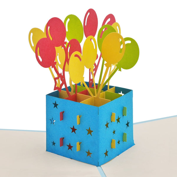 Pop-Up-Karte-Geschenkbox (Blau)-PaperCrush