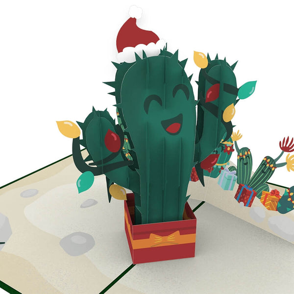 Carte pop-up de cactus de Noël