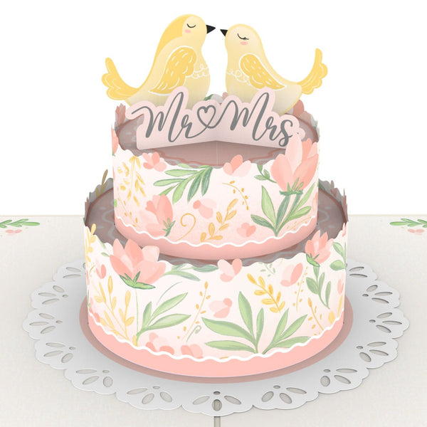 Carte pop-up de gâteau de mariage